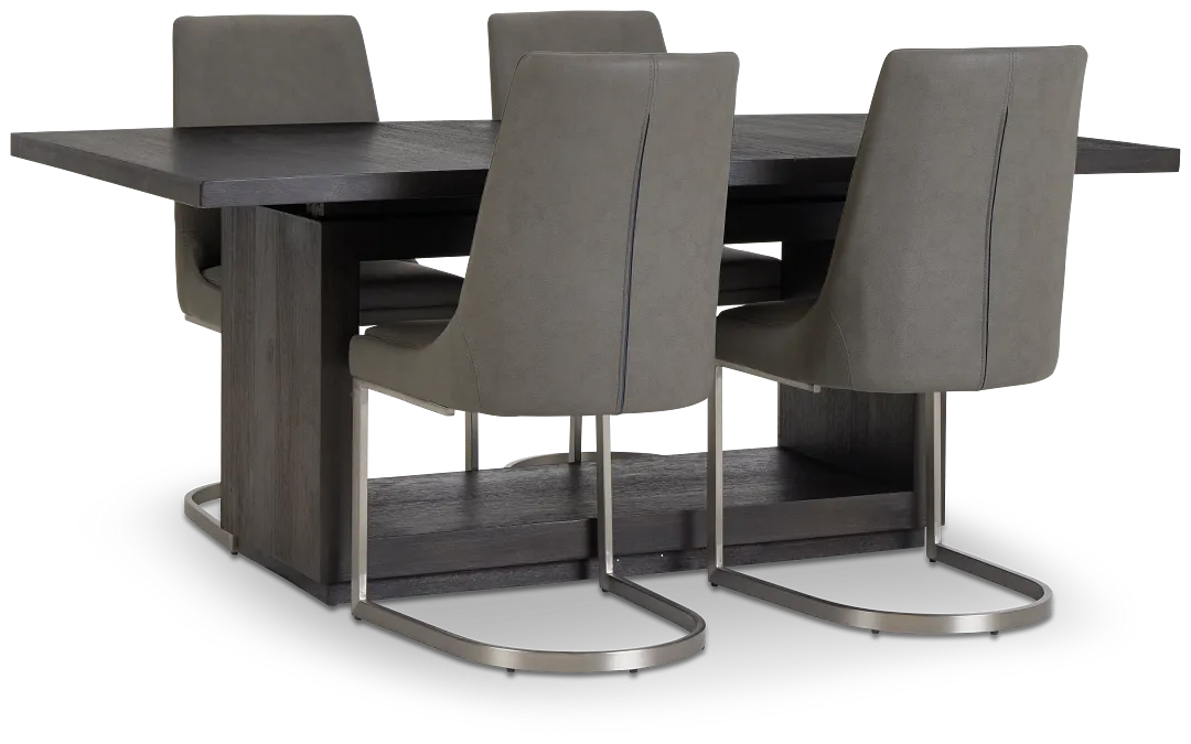 Madden Dark Tone Table & 4 Upholstered Chairs