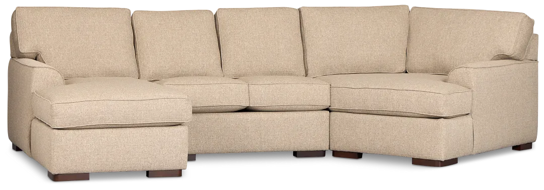 Sinclair Brown Fabric Left Chaise Cuddler Sectional