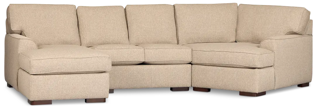 Sinclair Brown Fabric Left Chaise Cuddler Sectional Sinclair Brown Fabric Left Chaise Cuddler Sectional