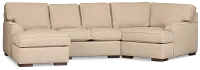 Sinclair Brown Fabric Left Chaise Cuddler Sectional
