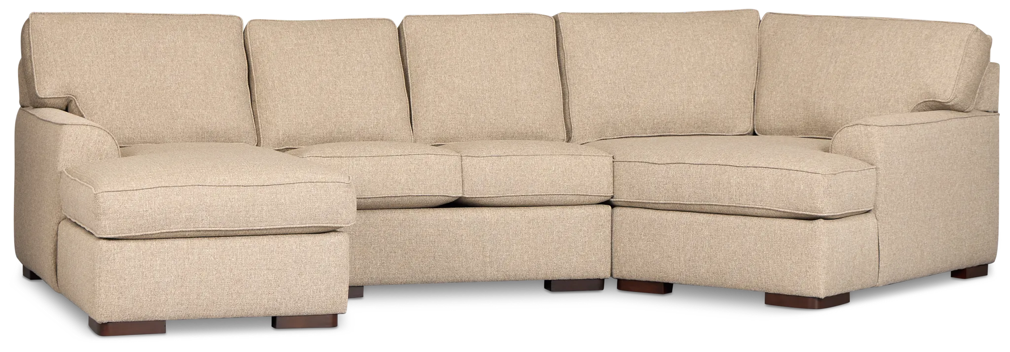 Sinclair Brown Fabric Left Chaise Cuddler Sectional