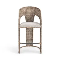 Isa Light Beige Woven 24" Barstool
