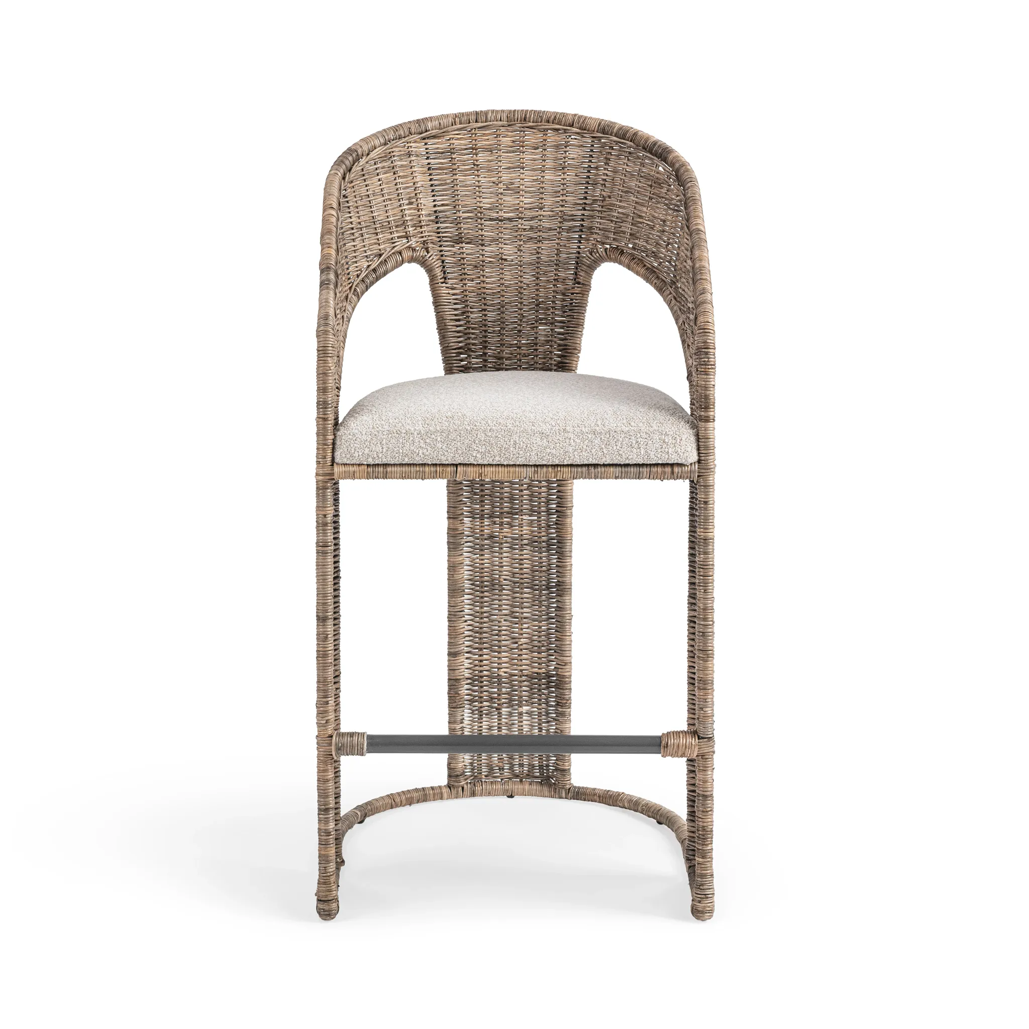 Isa Light Beige Woven 24" Barstool