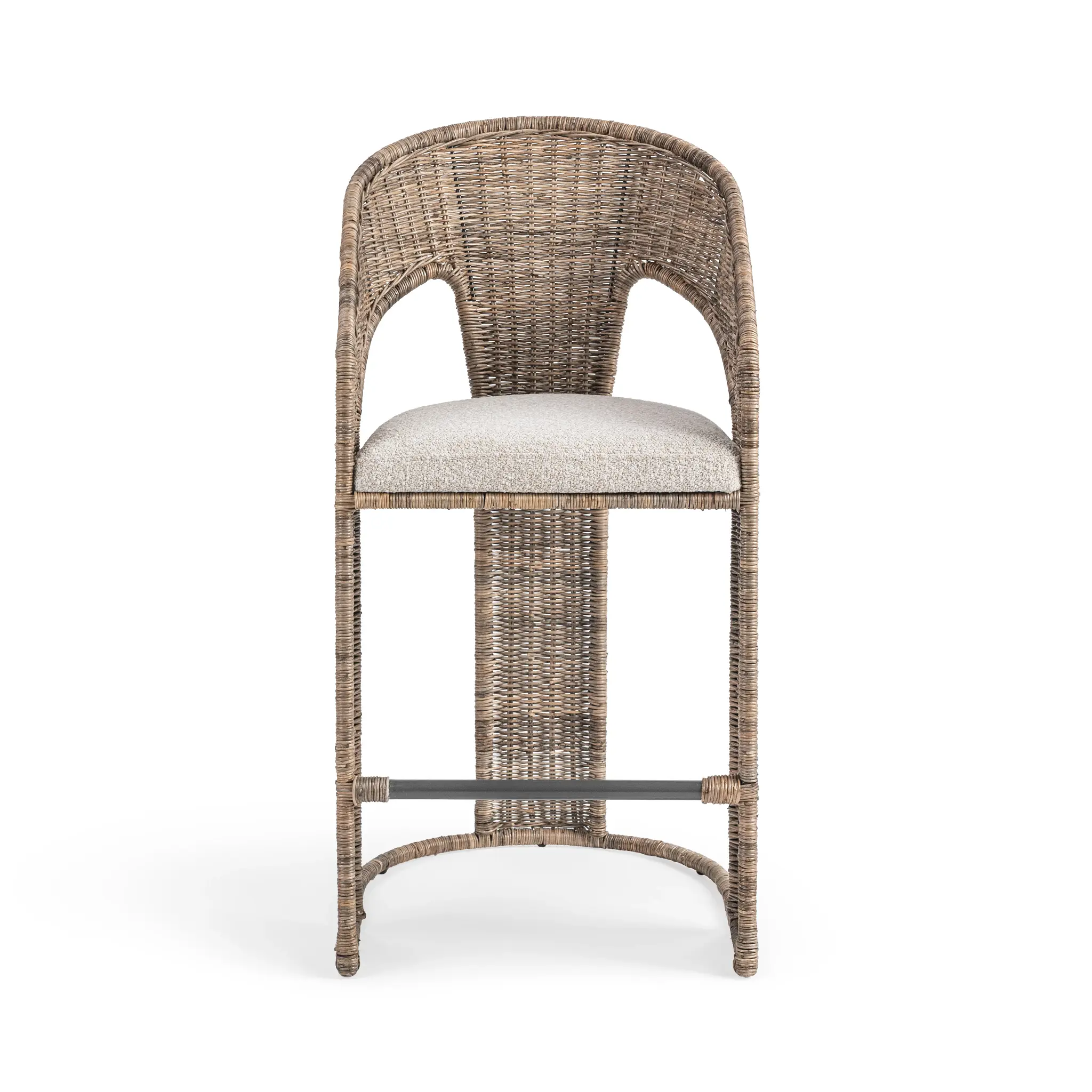 Isa Light Beige Woven 24" Barstool Isa Light Beige Woven 24" Barstool