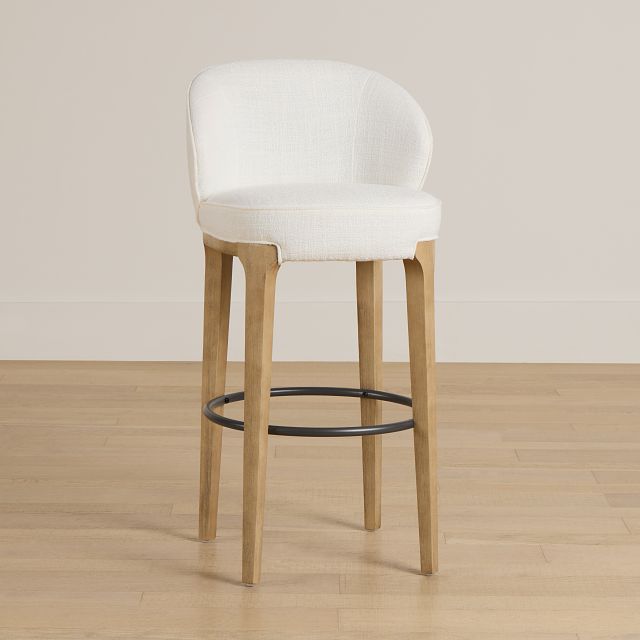 Libby Whitefabric 30" Upholstered Barstool