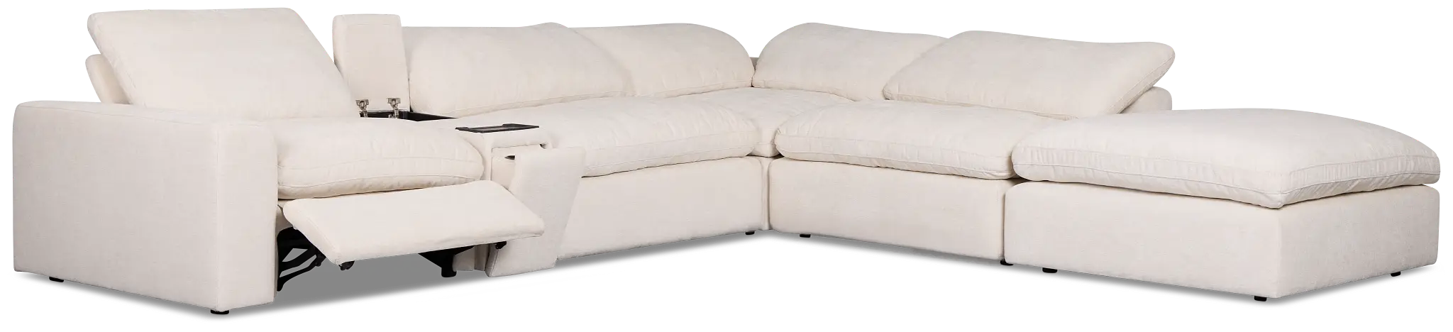 Drift Light Beige Fabric Large Right Bumper Power Reclining Sectional Drift Light Beige Fabric Large Right Bumper Power Reclining Sectional