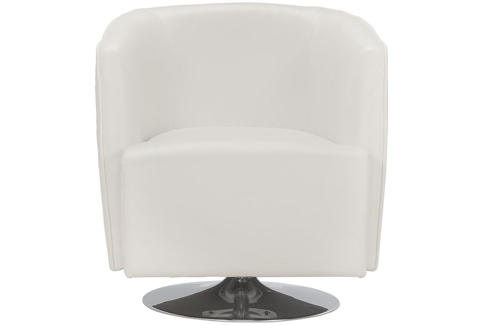 Loki White Micro Swivel Accent Chair Home Accents Accent Chairs City Furniture