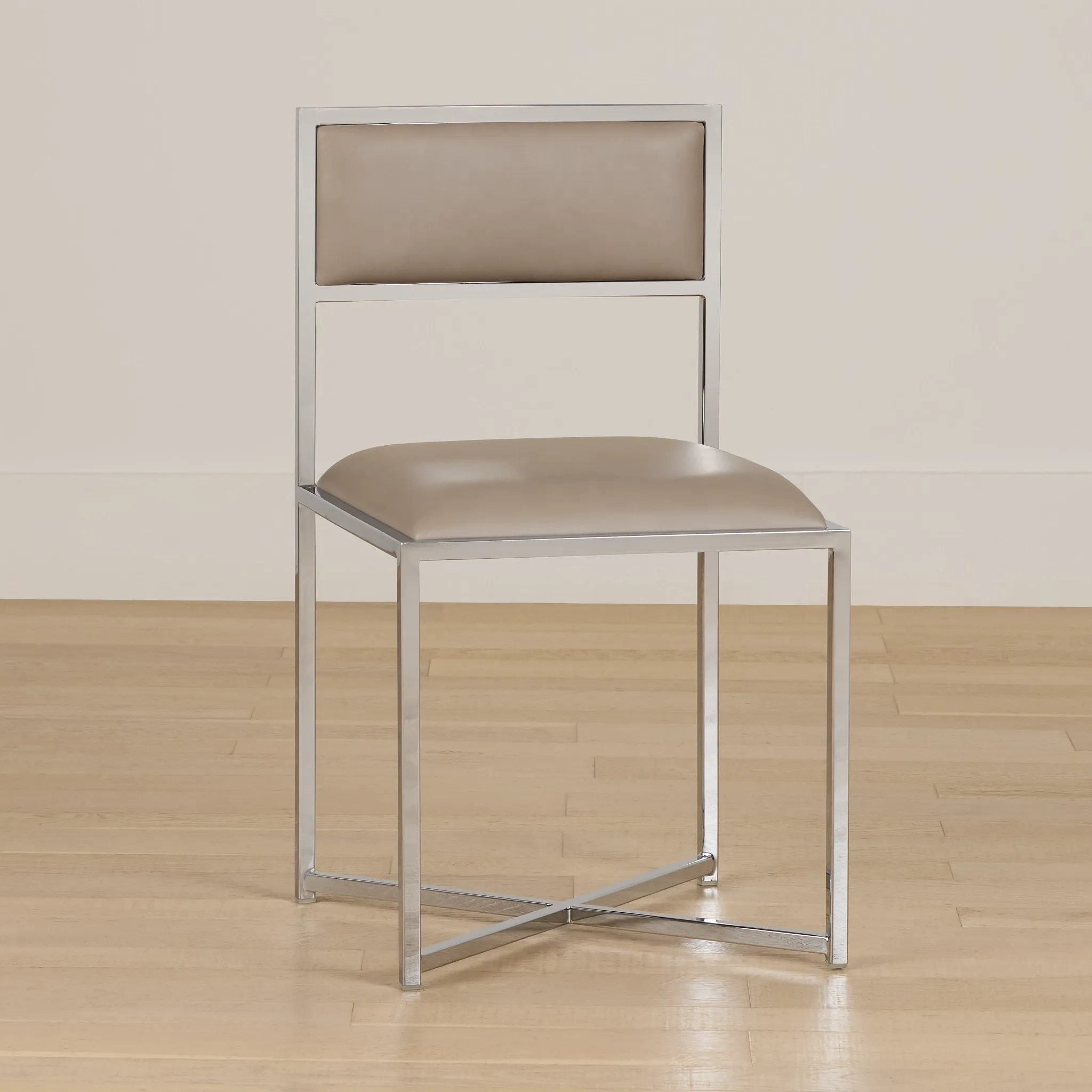 Amalfi Taupe Stnl Steel Upholstered Side Chair