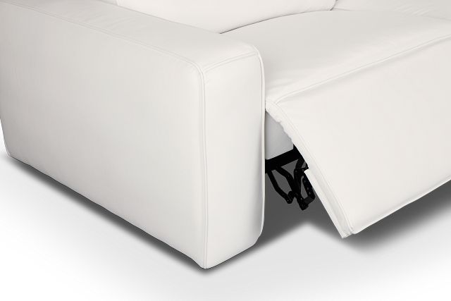 Tidal White Lthr/vinyl Large Dual Power Reclining Two-arm Sectional
