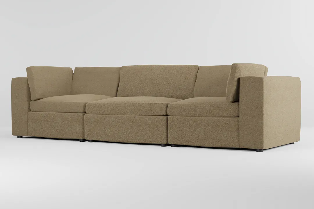 Destin Elite Taupe Fabric 3-piece Modular Sofa