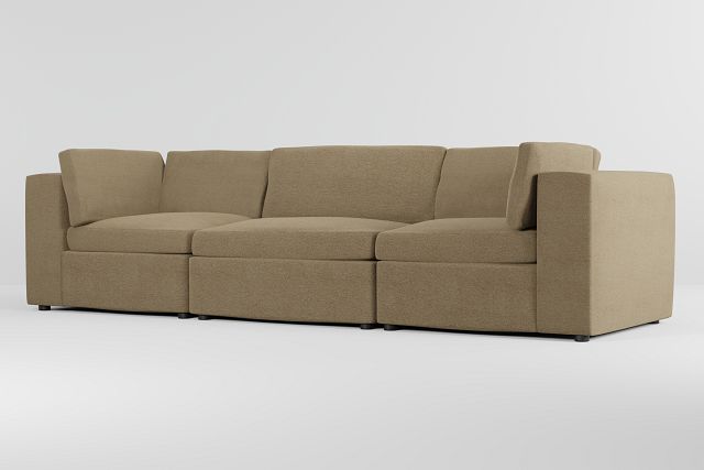 Destin Elite Taupe Fabric 3-piece Modular Sofa