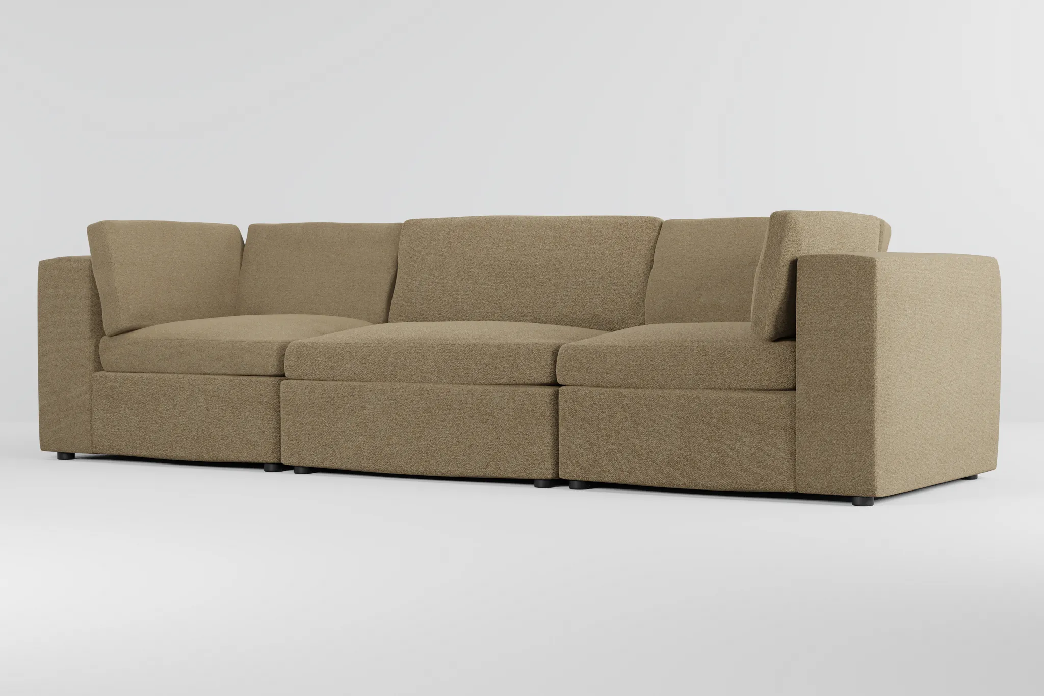 Destin Elite Taupe Fabric 3-piece Modular Sofa