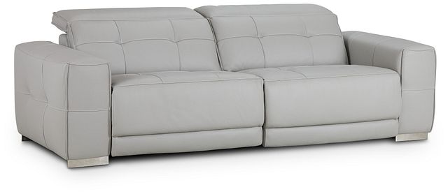 Reva Gray Leather Power Reclining Sofa (1)
