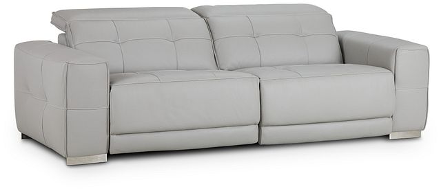 Reva Gray Leather Power Reclining Sofa