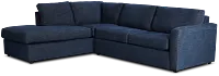 Davis Dark Blue Micro Left Bumper Sectional