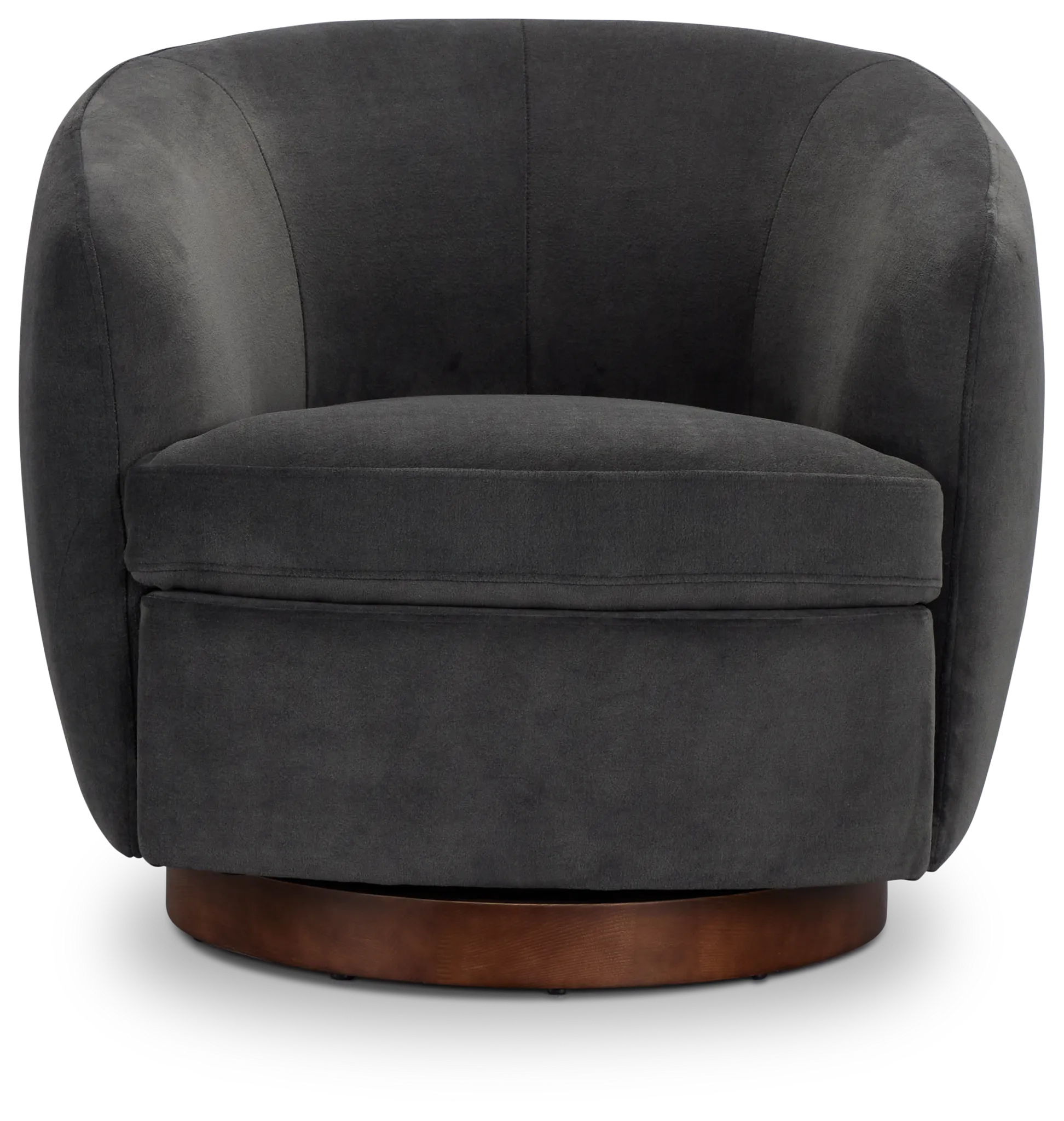 Hazel Dark Gray Velvet Swivel Accent Chair