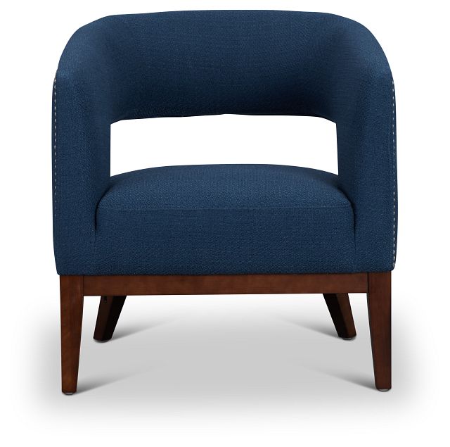 Jaxon Dark Blue Fabric Accent Chair