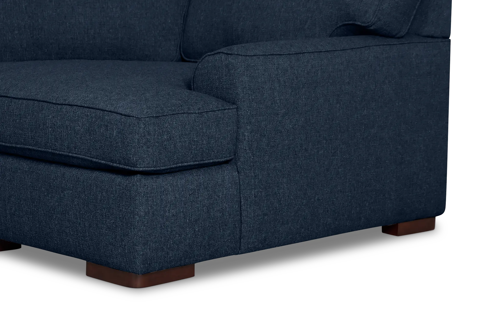 Sinclair Dark Blue Fabric Medium Right Facing Cuddler Sectional Sinclair Dark Blue Fabric Medium Right Facing Cuddler Sectional