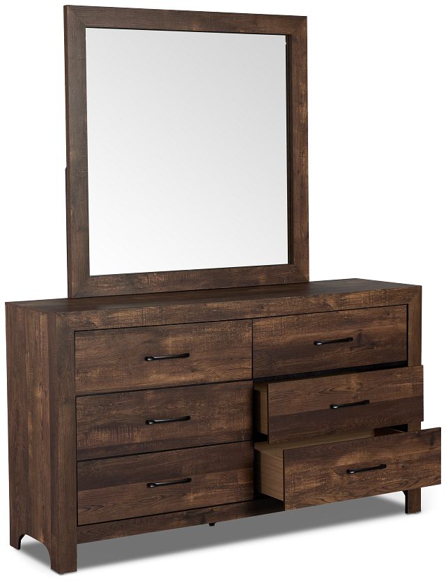 Ollie Dark Tone Dresser & Mirror