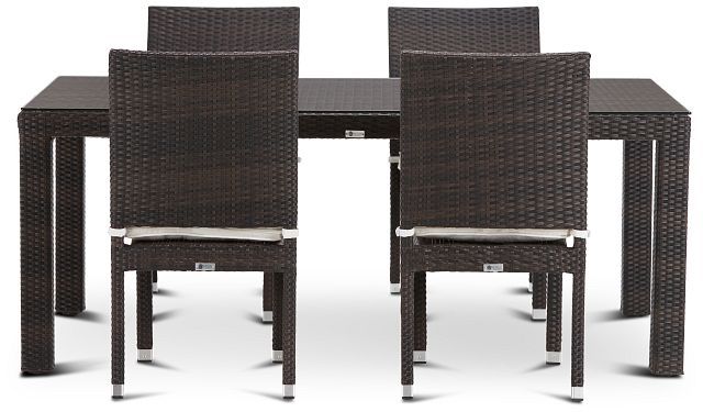 Zen White 72" Rectangular Table & 4 Chairs (2)