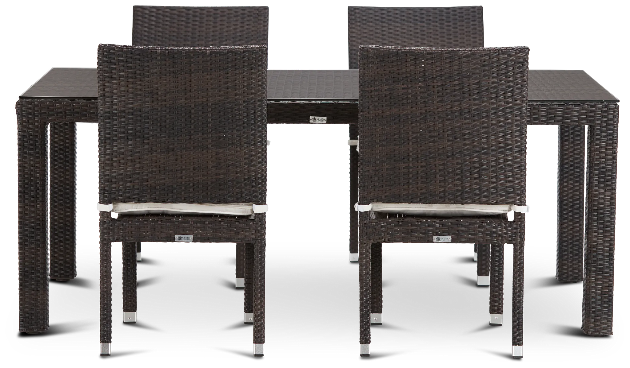 Zen White 72" Rectangular Table & 4 Chairs