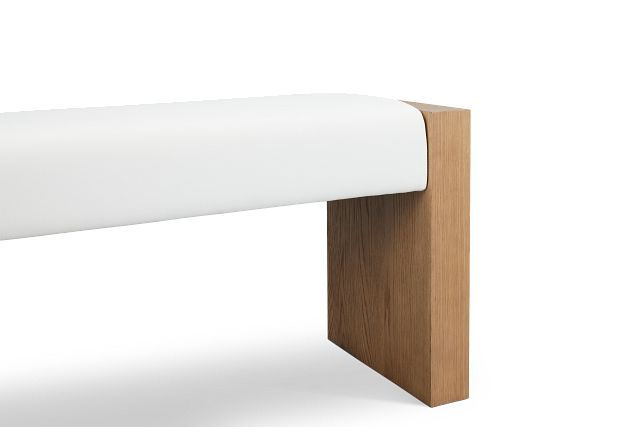 Haven White Uph Plank Dining Bench