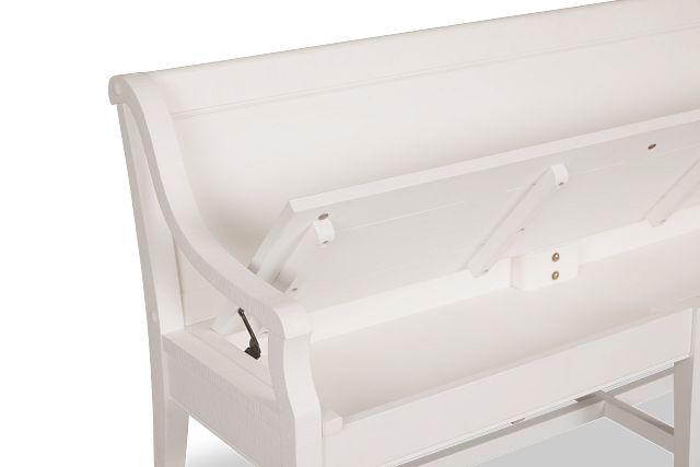 Heron Cove White Storage Dining Bench