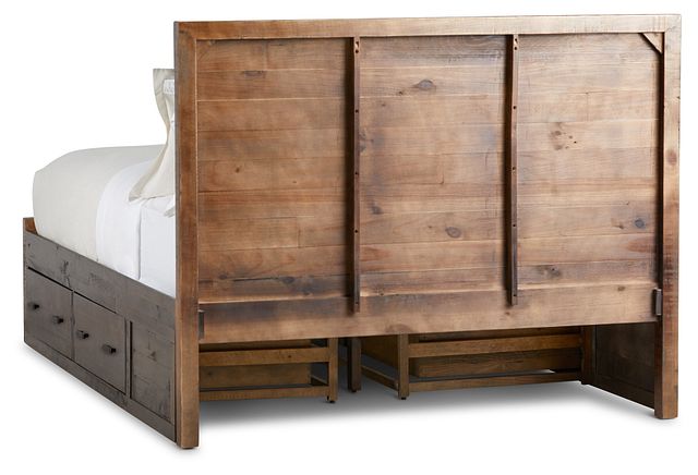 Seattle Dark Tone Wood Platform Storage Bed