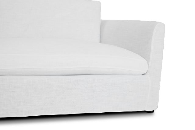 Willow 102" White Fabric Sofa
