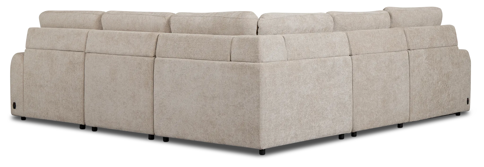 Hendrix Light Taupe Fabric Small Right Chaise Power Extension Sectional