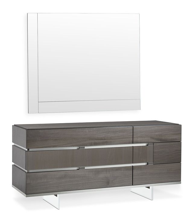 Athena Dark Gray Dresser & Mirror