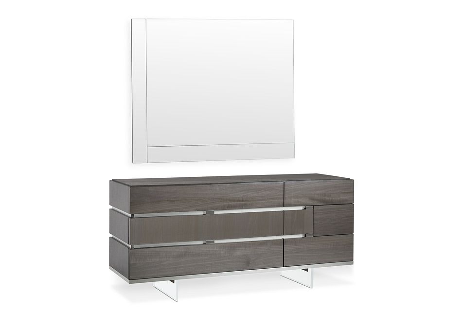 Athena Dark Gray Dresser & Mirror