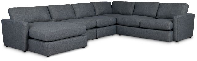 Noah Dark Gray Fabric Large Left Chaise Sectional