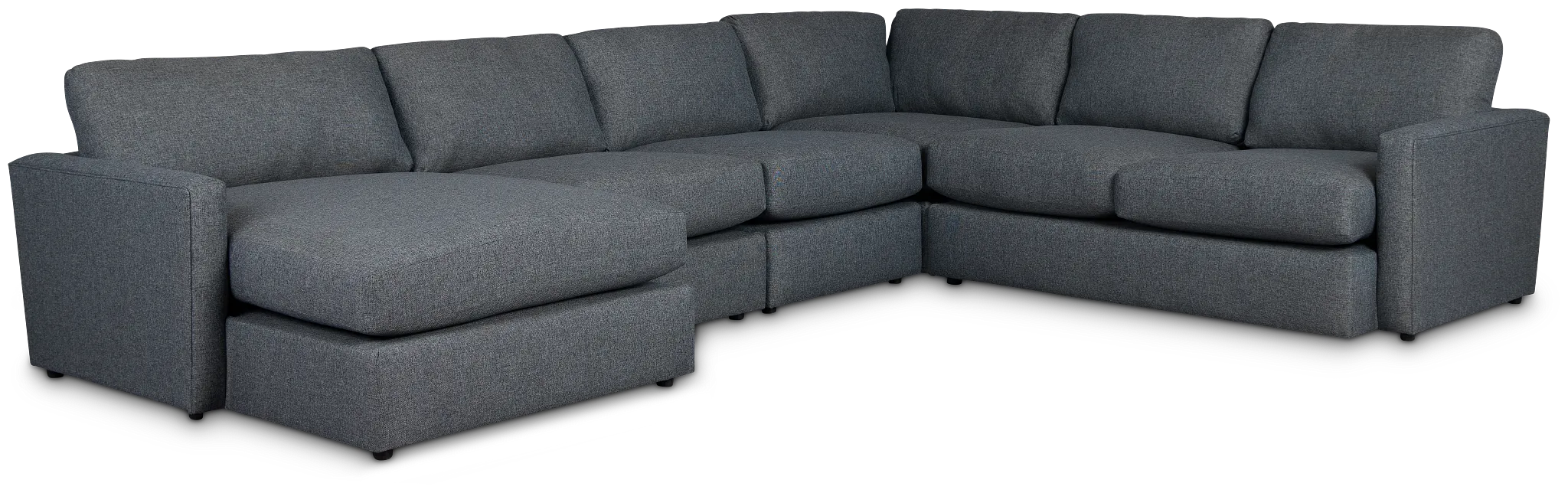 Noah Dark Gray Fabric Large Left Chaise Sectional