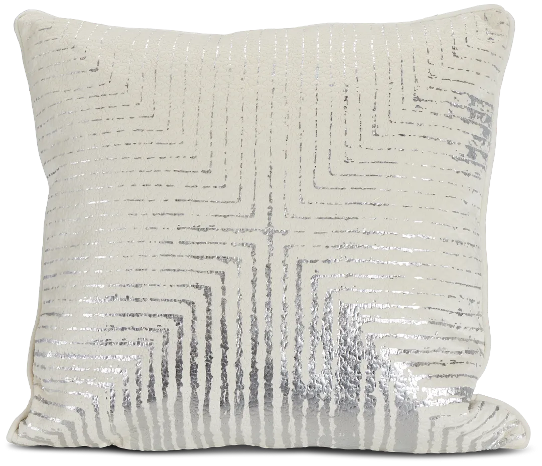Lara Ivory 22" Square Accent Pillow