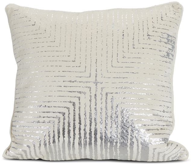 Lara Ivory 22" Square Accent Pillow