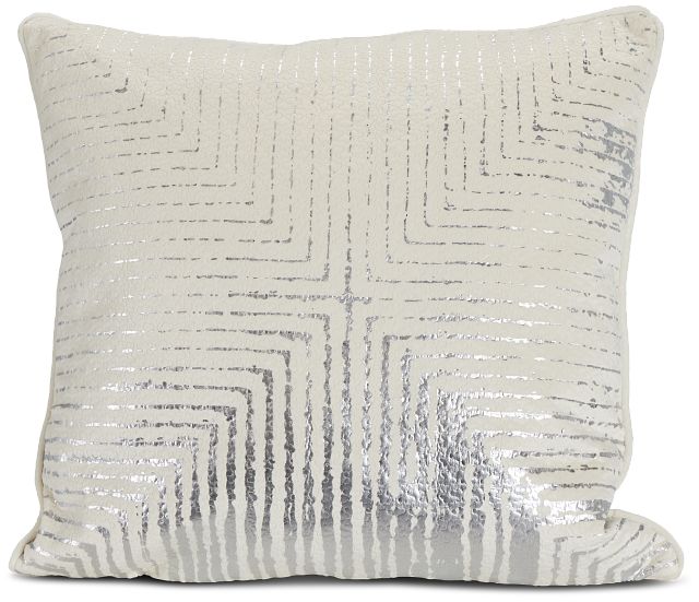 Lara Ivory 22" Square Accent Pillow