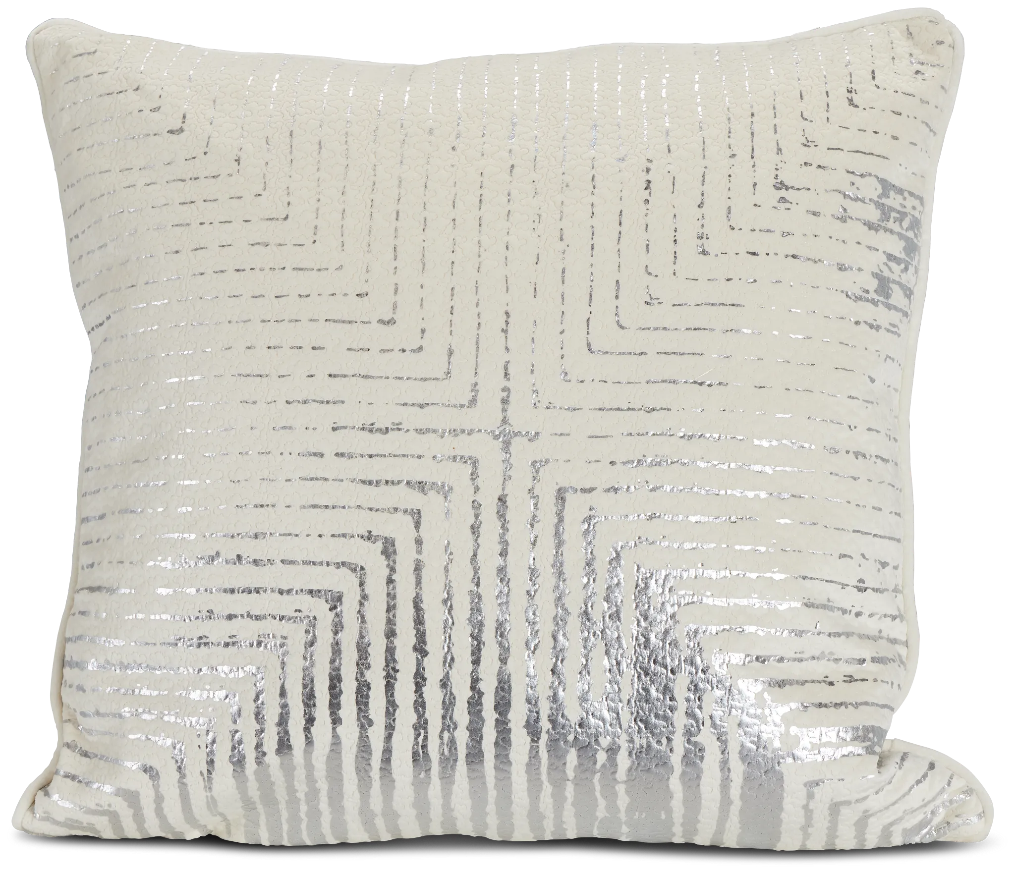 Lara Ivory 22" Square Accent Pillow