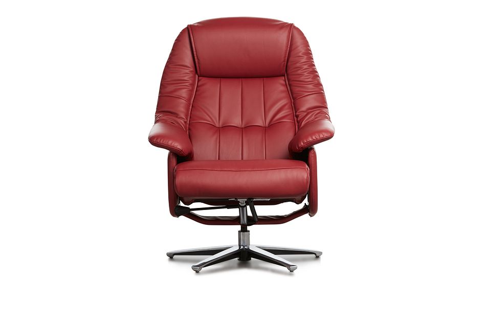 Jones Red Micro Recliner & Ottoman