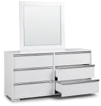 Doral White Dresser & Mirror