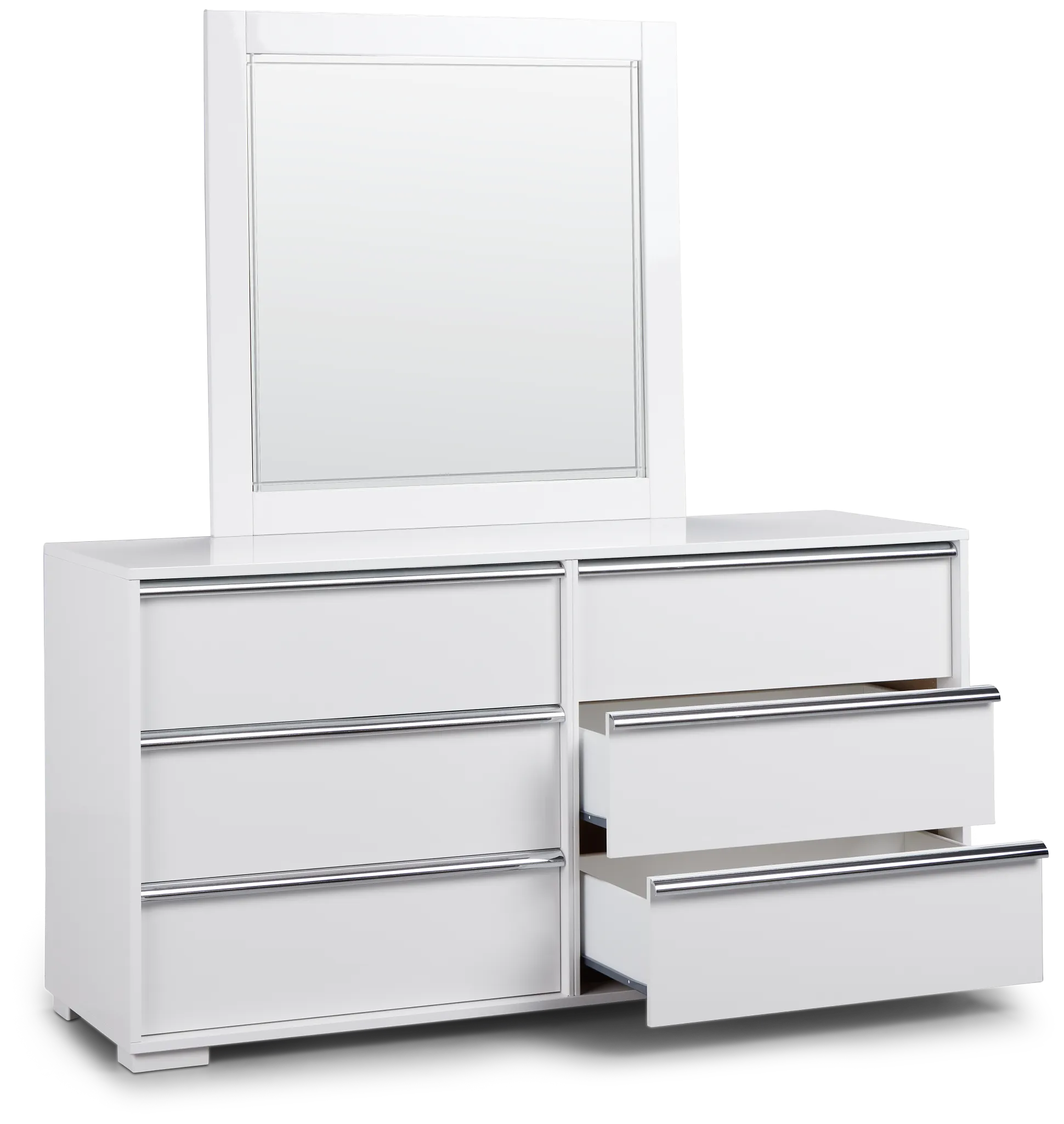 Doral White Dresser & Mirror