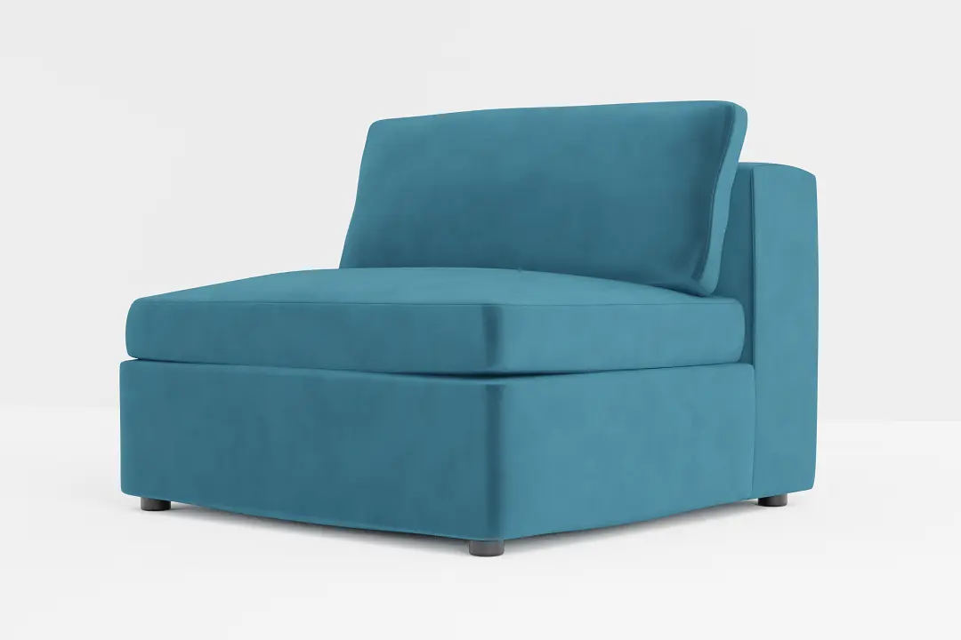 Destin Joya Teal Velvet Armless Chair Destin Joya Teal Velvet Armless Chair