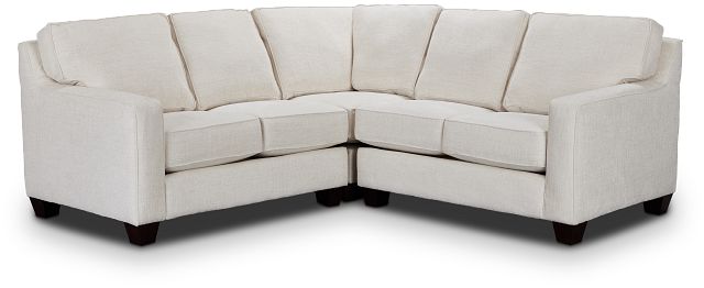 Andie White Fabric Small Two-arm Sectional (1)