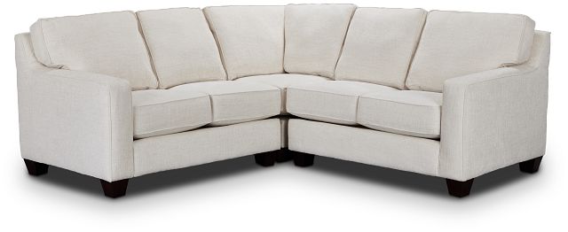 Andie White Fabric Small Two-arm Sectional