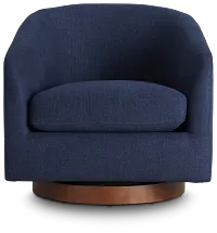 Paloma Dark Blue Micro Swivel Accent Chair