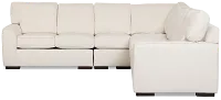 Sinclair Light Beige Fabric Large Two-arm Sectional