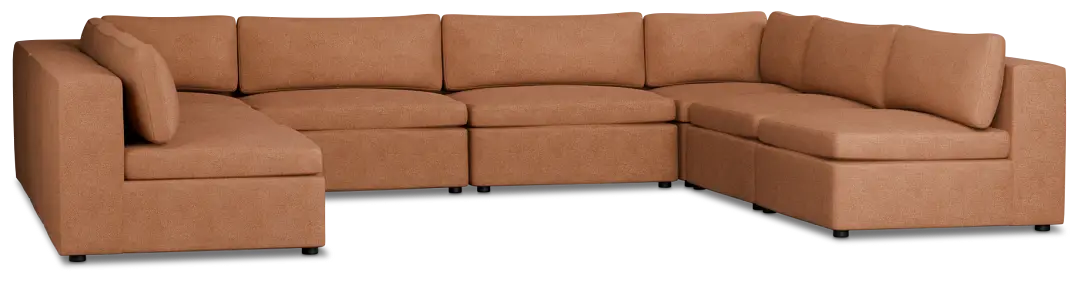 Destin Sutton Orange Fabric 8-piece Modular Sectional Destin Sutton Orange Fabric 8-piece Modular Sectional