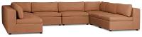 Destin Sutton Orange Fabric 8-piece Modular Sectional
