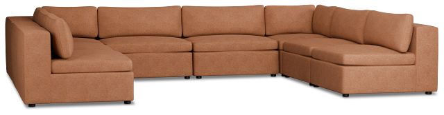 Destin Sutton Orange Fabric 8-piece Modular Sectional