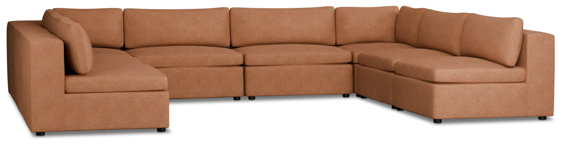 Destin Sutton Orange Fabric 8-piece Modular Sectional Destin Sutton Orange Fabric 8-piece Modular Sectional